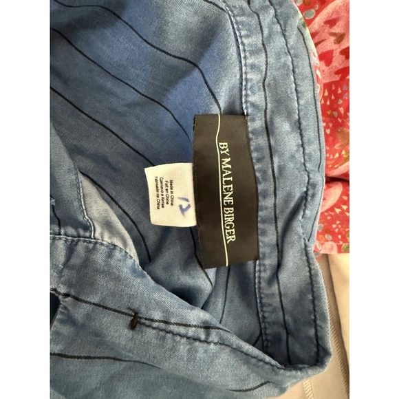 By Malene Birger Womens Denim Button Down black stripes Size 36 Small - Picture 8 of 9